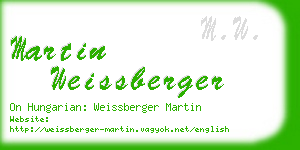 martin weissberger business card